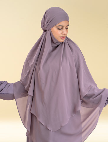 SHANAZ KHIMAR SET - LILAC -SALE