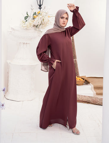WARD FRONT OPEN ABAYA- ONION PINK