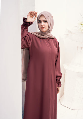 Ward Front Open Abaya- Onion Pink