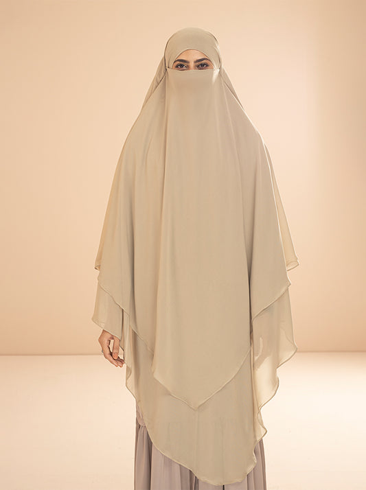 BAREERAH KHIMAR HIJAB-DARK BEIGE