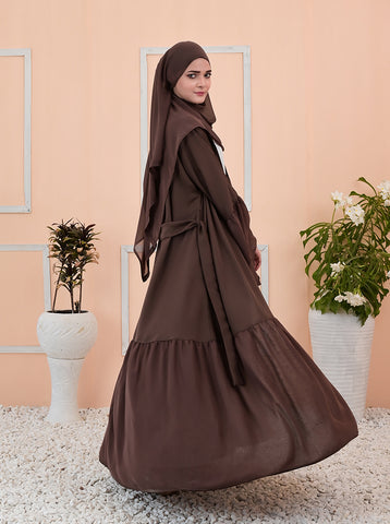 Aysel Frilled-layered abaya